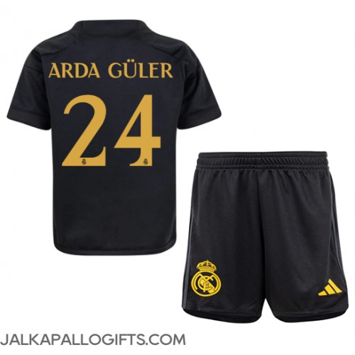 Real Madrid Arda Guler #24 Kolmas Peliasu Lasten 2023-24 Lyhythihainen (+ Lyhyet housut)